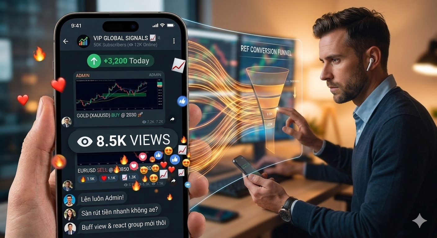 Chiến lược xây kênh Telegram tuyển REF Forex, Crypto